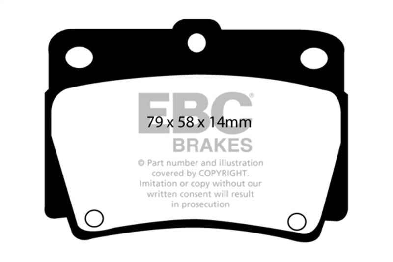EBC Ultimax2 Brake Pad Sets - EBC 97-00 Mitsubishi Montero Sport 2.4 Ultimax2 Rear Brake Pads