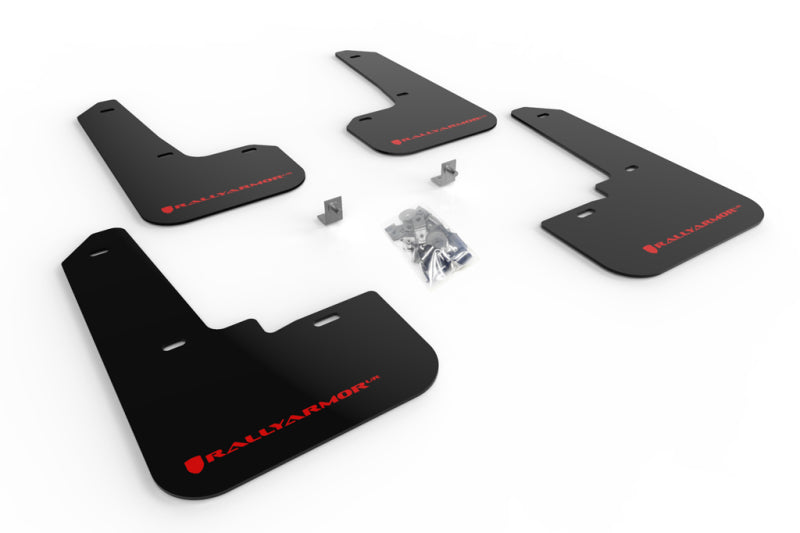 RAL UR Blk Flap/Rd Logo - Rally Armor 20-25 Subaru Legacy Black UR Mud Flap w/Red Logo