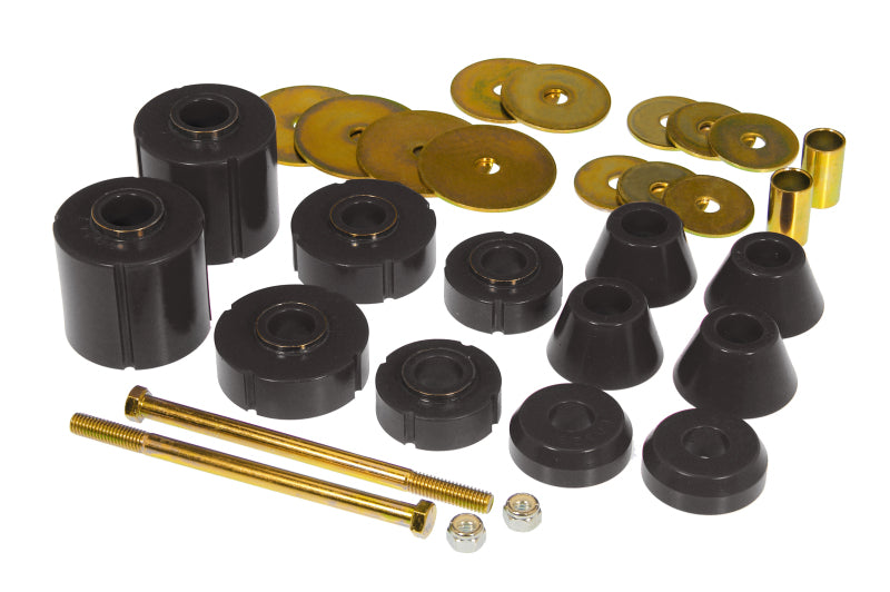 PRO Body/Subframe Bush - Blk - Prothane 67-72 GM Body Mount 12 Bushing Kit - Black