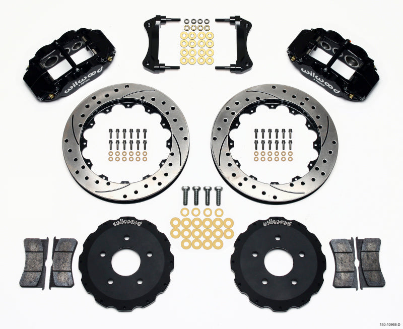 WIL Superlite Brake Kit - Wilwood Narrow Superlite 6R Front Hat Kit 13.06in Drilled Backdraft Cobra (BMW E36 Based)