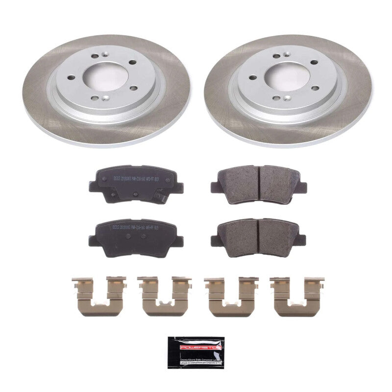 PSB Semi-Coated Rotor Kits - Power Stop 17-20 Kia Soul EV Rear Semi-Coated Rotor Kit