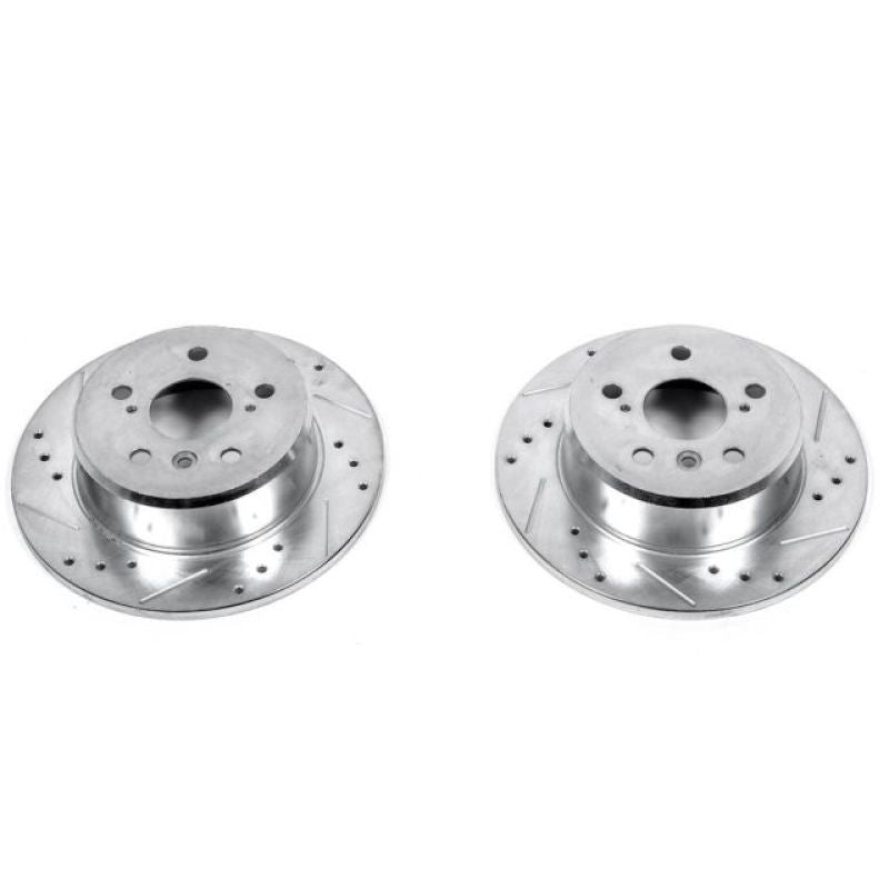 PSB Evolution Drill/Slot Rotor - Power Stop 92-96 Lexus ES300 Rear Evolution Drilled & Slotted Rotors - Pair