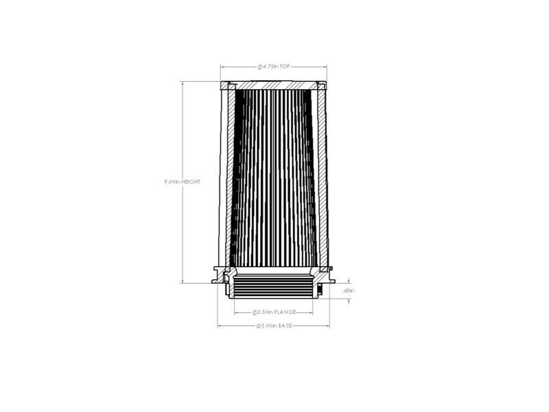 AFE Universal D2 Dura Dry Air Filter - aFe Momentum Intake Replacement Air Filter w/ D2 Dura-Dry Media 3-1/2in F x5in B x4-3/4in T x9inH