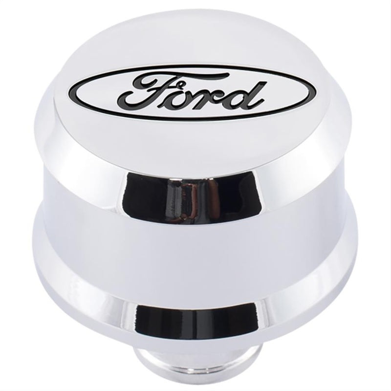 FR Breather Caps - Ford Racing Slant Edge Breather - Chrome