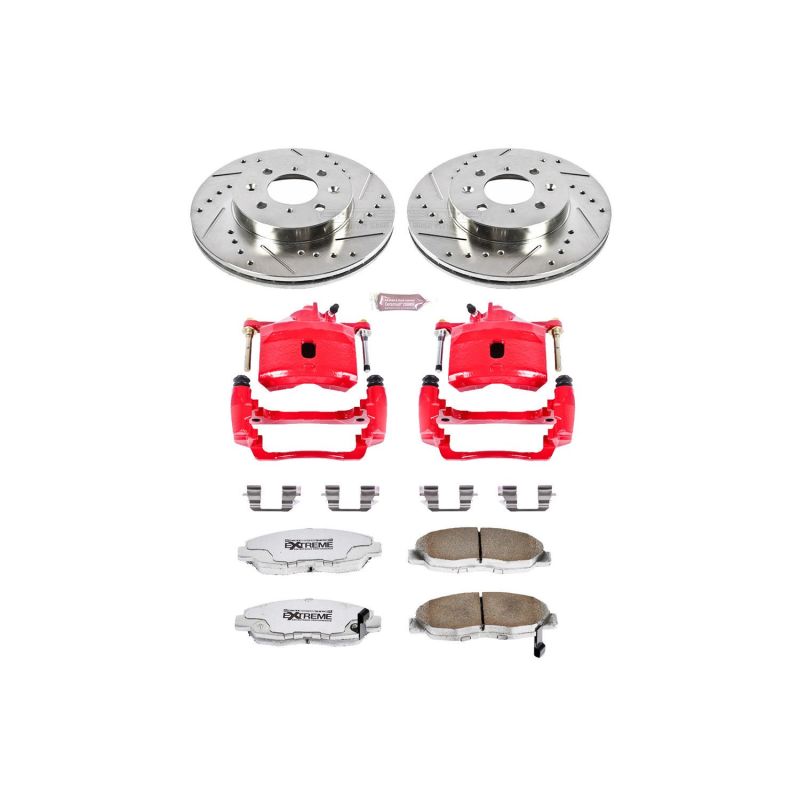 PSB Z26 Street Kit w/Cals - Power Stop 96-05 Honda Civic Front Z26 Street Warrior Brake Kit w/Calipers