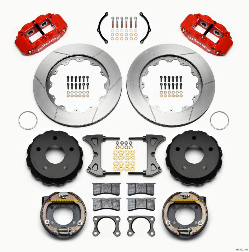 WIL Superlite Brake Kit - Wilwood Narrow Superlite 4R Rear P-Brk Kit 14.00in Red Big Ford 2.36in Off Bronco 5 x 5.50