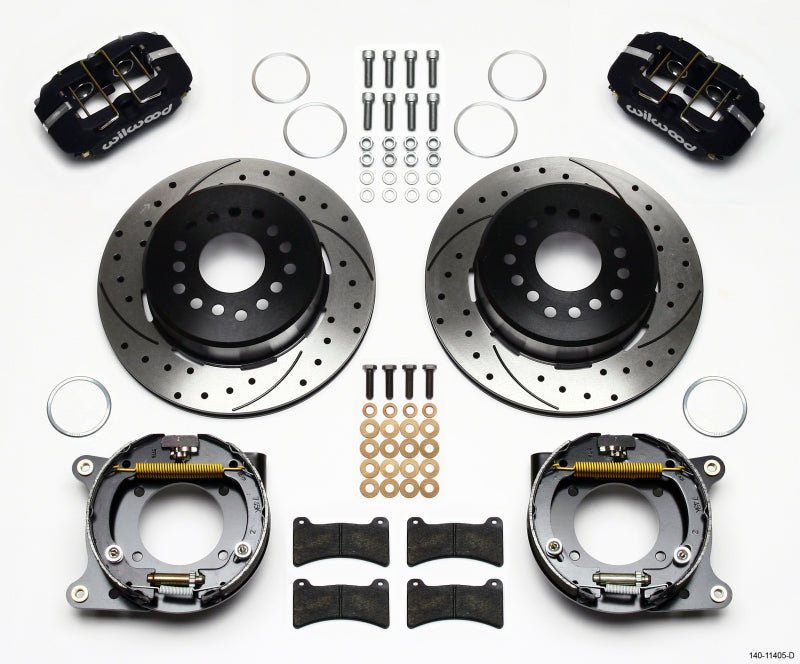 WIL Dynapro Brake Kit - Wilwood Dynapro Low-Profile 11.00in P-Brake Kit Drilled 55-57 Chevy 2.34in Offset