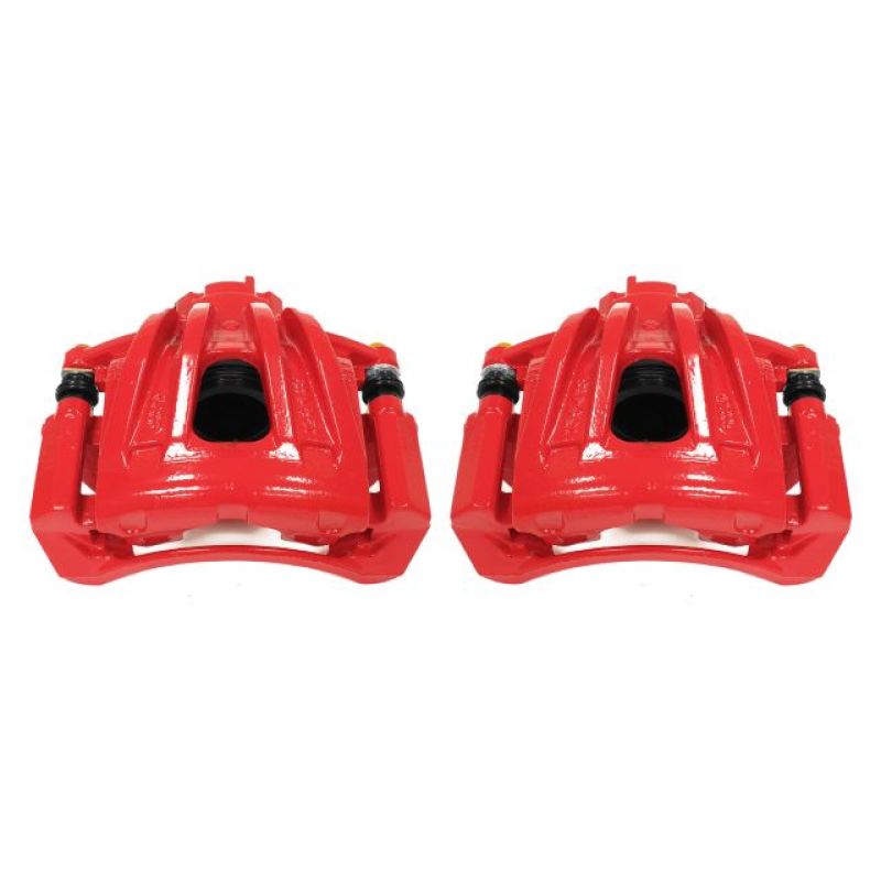 PSB Red Calipers - Power Stop 02-07 Jeep Liberty Front Red Calipers w/Brackets - Pair