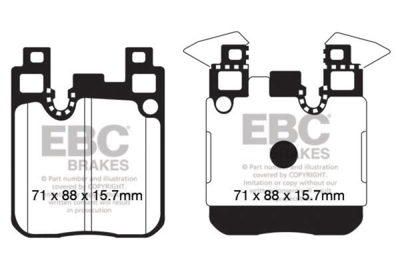 EBC Ultimax2 Brake Pad Sets - EBC 14+ BMW 228 Coupe 2.0 Turbo Brembo calipers Ultimax2 Rear Brake Pads