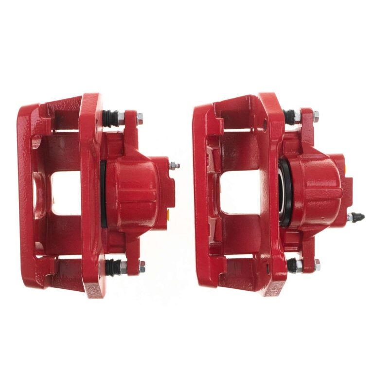 PSB Red Calipers - Power Stop 07-18 Jeep Wrangler JK Front Red Caliper Pair w/Bracket