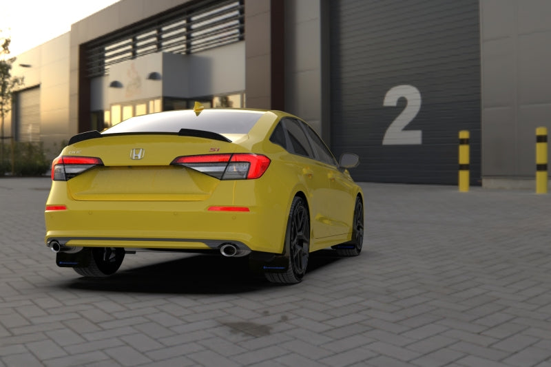 RAL UR Blk Flap/Rd Logo - Rally Armor 22-25 Honda Civic/Civic Si/Sport Black UR Mud Flap w/Red Logo