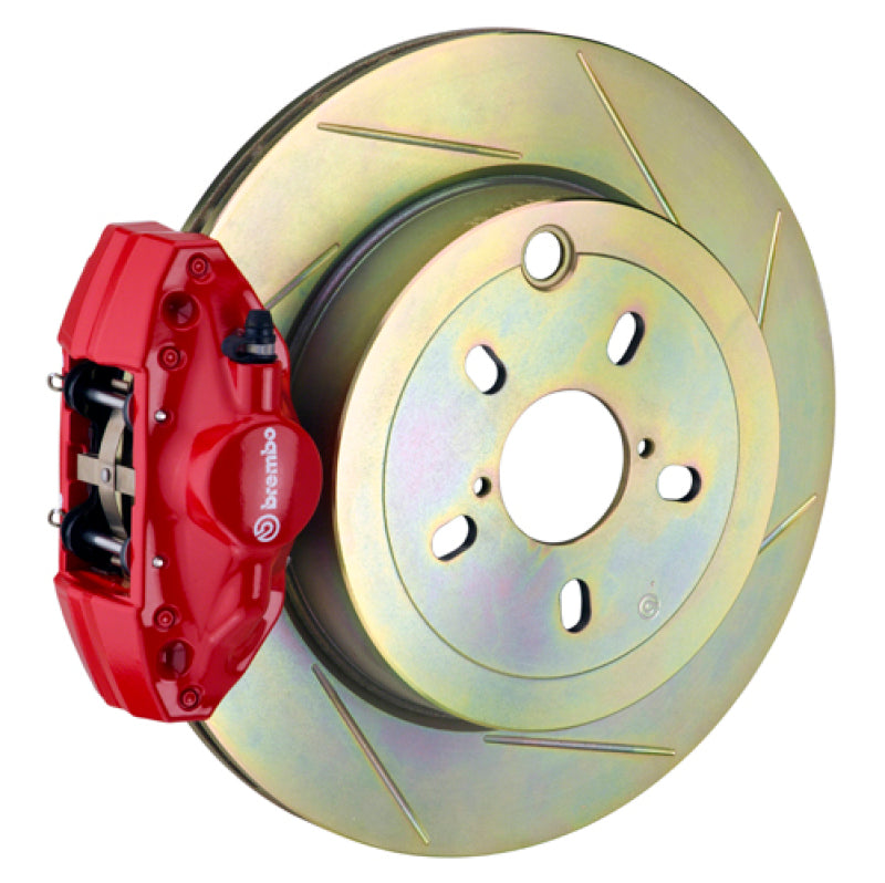 BRB Big Brake Kits - Brembo 08-14 WRX/10-14 Legacy 2.5i Rear GT BBK 2 Pist Cast 2pc 316 x20 1pc Rotor Slotted Type1-Red
