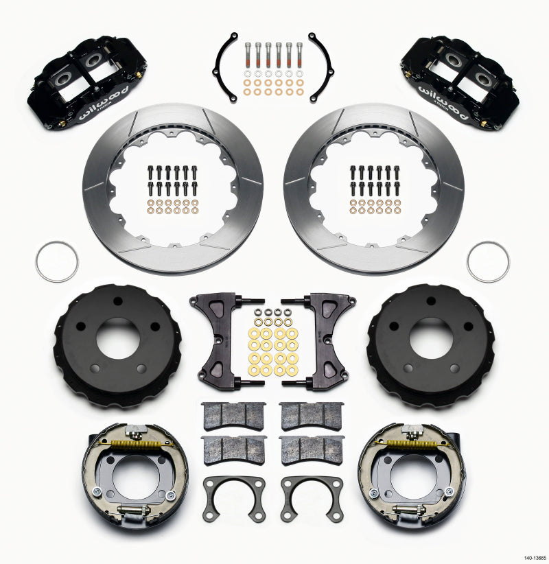 WIL Superlite Brake Kit - Wilwood Narrow Superlite 4R Rear P-Brk Kit 12.88in Big Ford New 2.38in Off Bronco 5 x 5.50