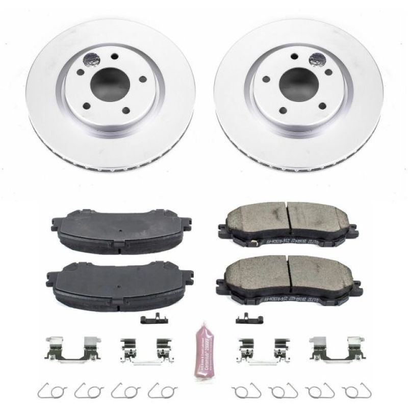 PSB Z17 Evolution Coated Kit - Power Stop 14-19 Nissan Rogue Front Z17 Evolution Geomet Coated Brake Kit
