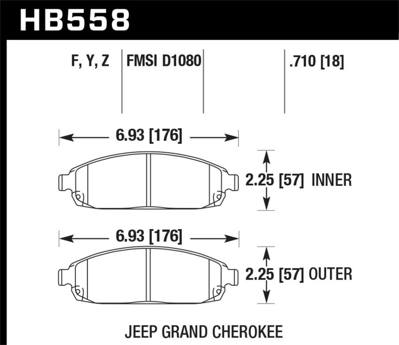 HAWK LTS Brake Pads - Hawk 06-10 Jeep Commander / 05-10 Grand Cherokee Front LTS Street Brake Pads