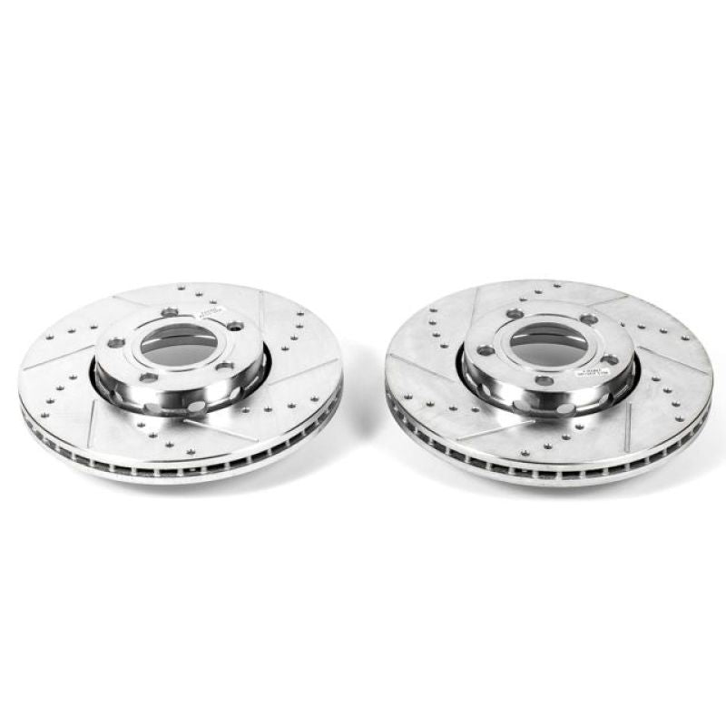 PSB Evolution Drill/Slot Rotor - Power Stop 2005 Audi A4 Front Evolution Drilled & Slotted Rotors - Pair