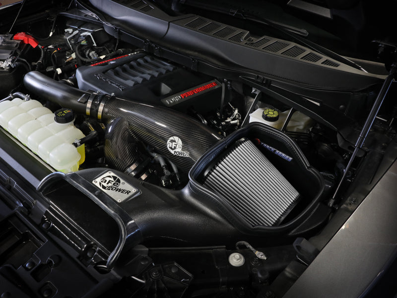 AFE Track Series Intake - aFe 21-24 Ford F150 Raptor Track Series Carbon Fiber Cold Air Intake System w/ Pro DRY S Filter