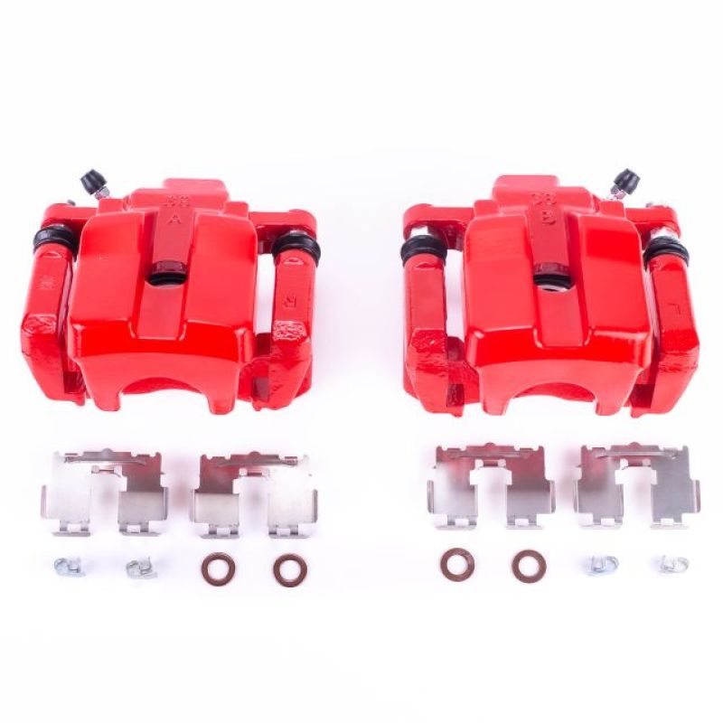PSB Red Calipers - Power Stop 09-10 Pontiac Vibe Rear Red Calipers w/Brackets - Pair