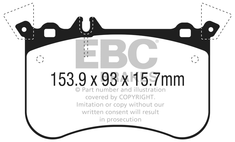 EBC Redstuff Brake Pad Sets - EBC 2014+ Mercedes-Benz CLA45 AMG 2.0L Turbo Redstuff Front Brake Pads