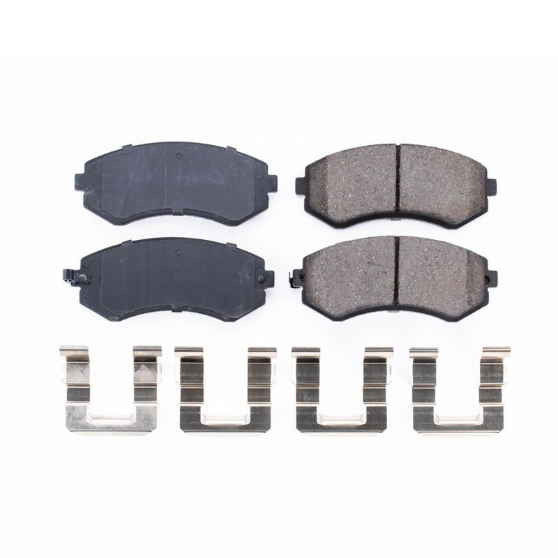PSB Z17 Evolution Brake Pads - Power Stop 89-96 Nissan 240SX Front Z17 Evolution Ceramic Brake Pads w/Hardware