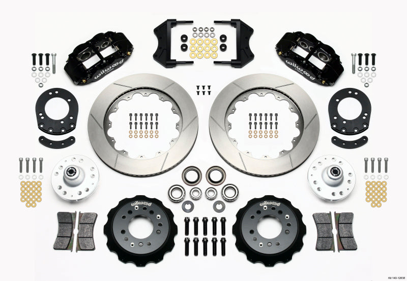 WIL Superlite Brake Kit - Wilwood Narrow Superlite 6R Front Hub Kit 14.00in 1965-1969 Mustang Drum Spindle