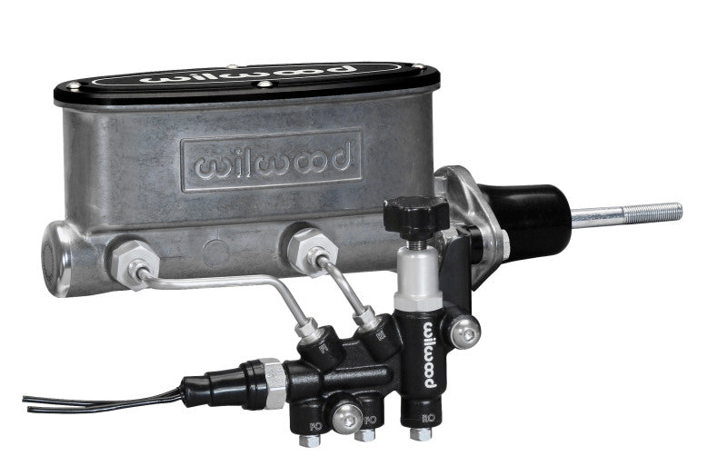 WIL Master Cylinder - Wilwood HV Tandem M/C Kit w L/H Bracket & Prop Valve - 15/16in Bore-W/Pushrod