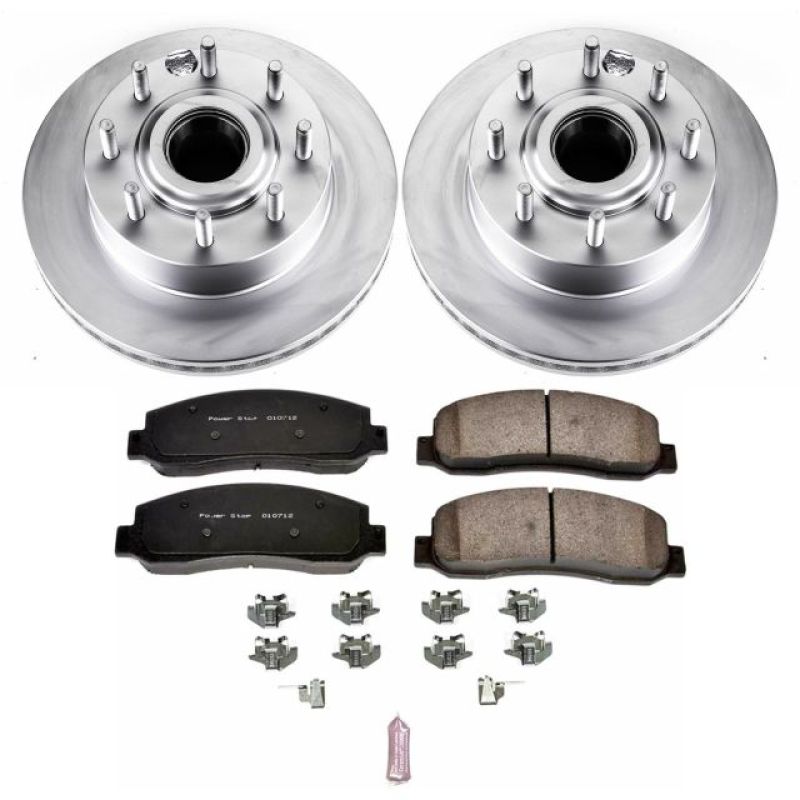 PSB Evolution Coated Rotor - Power Stop 07-10 Ford F-350 Super Duty Front Z17 Coated Brake Kit