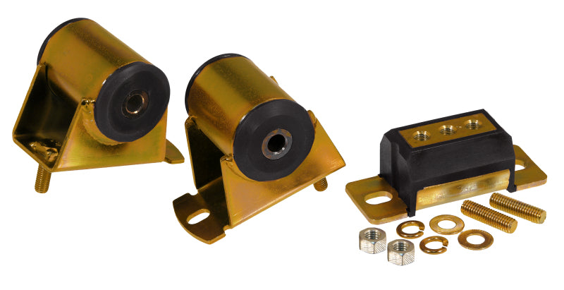 PRO Engine/Trans Kit - Blk - Prothane Jeep Motor & Trans Mount Kit - Black