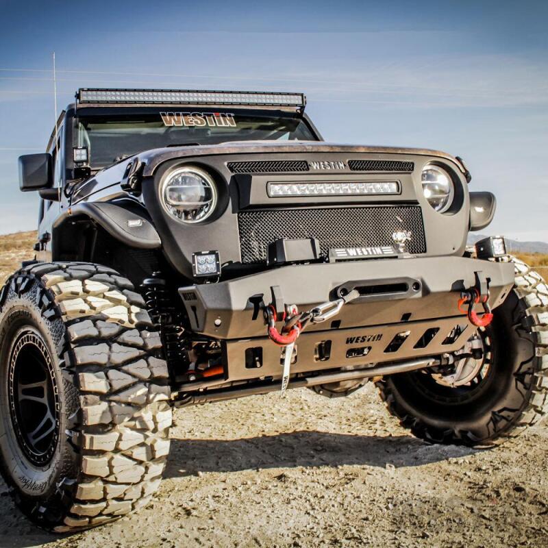 WES WJ2 Bumpers - Westin 18-22 Jeep Wrangler JL / 20-22 Gladiator WJ2 Stubby Front Bumper - Tex. Blk