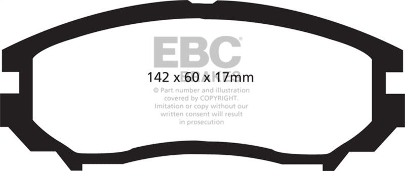 EBC Yellowstuff Brake Pad Sets - EBC 04-06 Hyundai Tiburon 2.7 6 speed Yellowstuff Front Brake Pads
