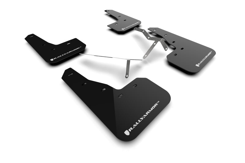 RAL UR Blk Flap/Wht Logo - Rally Armor 22-25 Honda Civic/Civic Si/Sport Black UR Mud Flap w/White Logo