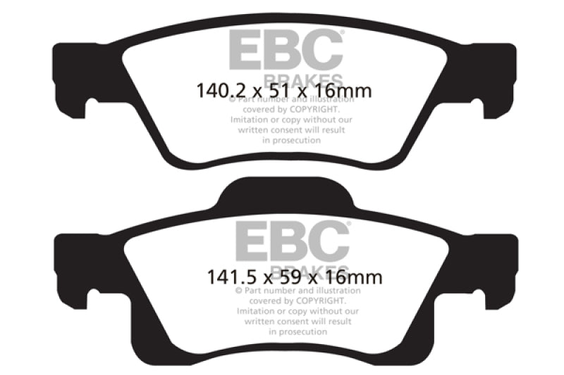 EBC Extra Duty Brake Pad Sets - EBC 11+ Dodge Durango 3.6 Extra Duty Rear Brake Pads