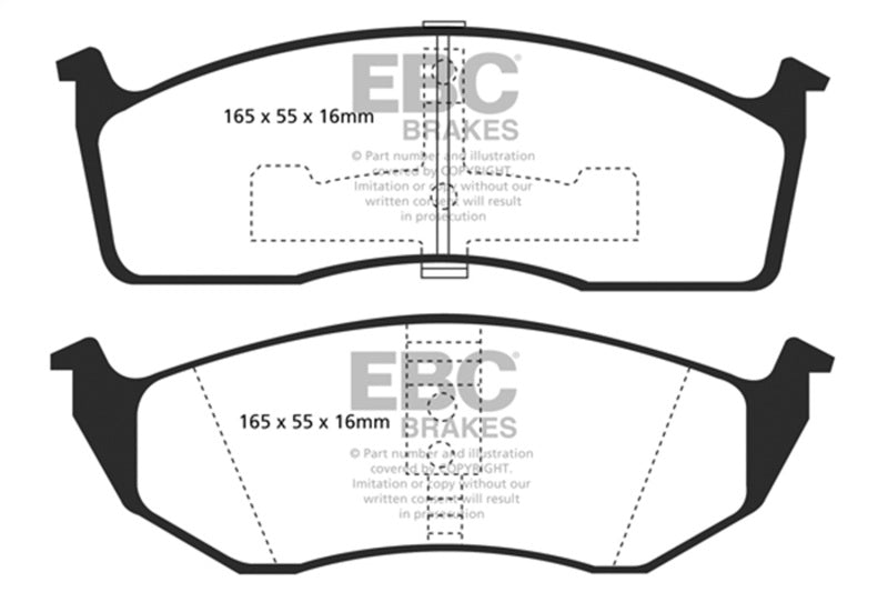 EBC Ultimax2 Brake Pad Sets - EBC 93-94 Chrysler Concorde 3.3 Ultimax2 Front Brake Pads
