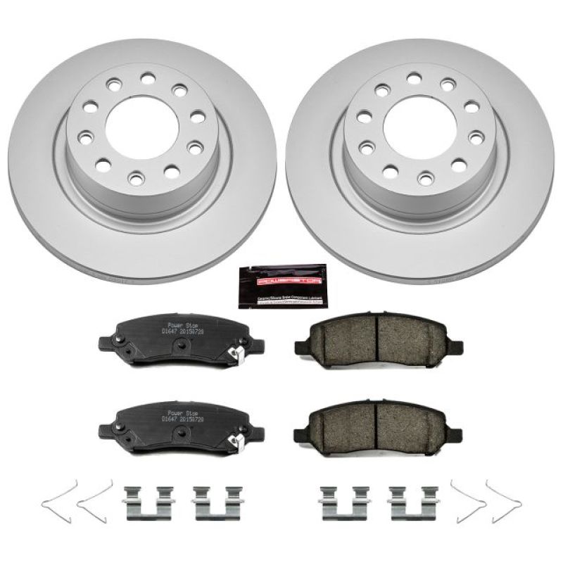 PSB Z17 Evolution Coated Kit - Power Stop 13-16 Dodge Dart Rear Z17 Evolution Geomet Coated Brake Kit