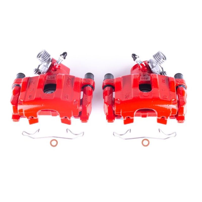 PSB Red Calipers - Power Stop 04-13 Mazda 3 Rear Red Calipers w/Brackets - Pair