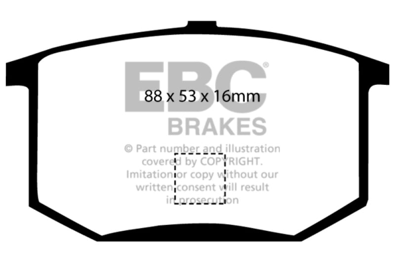 EBC Yellowstuff Brake Pad Sets - EBC 75-80 Lotus Esprit 2.0 Yellowstuff Rear Brake Pads