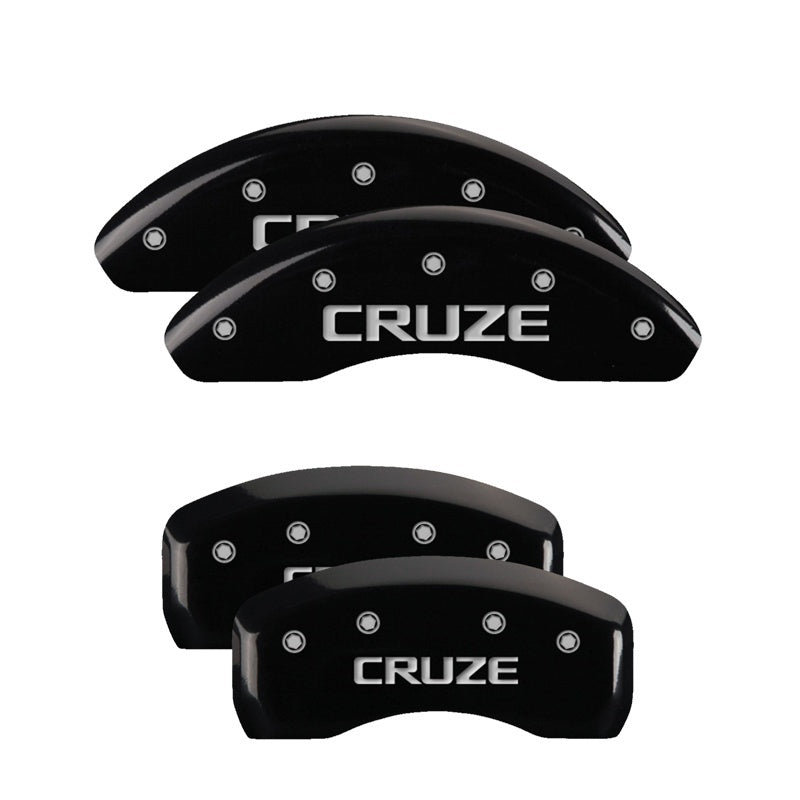 MGP Caliper Covers 4 Logo - MGP 4 Caliper Covers Engraved Front & Rear Cruze Black finish silver ch