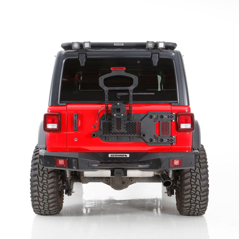 GOR Spare Tire Carriers - Go Rhino 08-22 Jeep Wrangler JL/JLU Body Mount Spare Tire Carrier - Tex. Blk