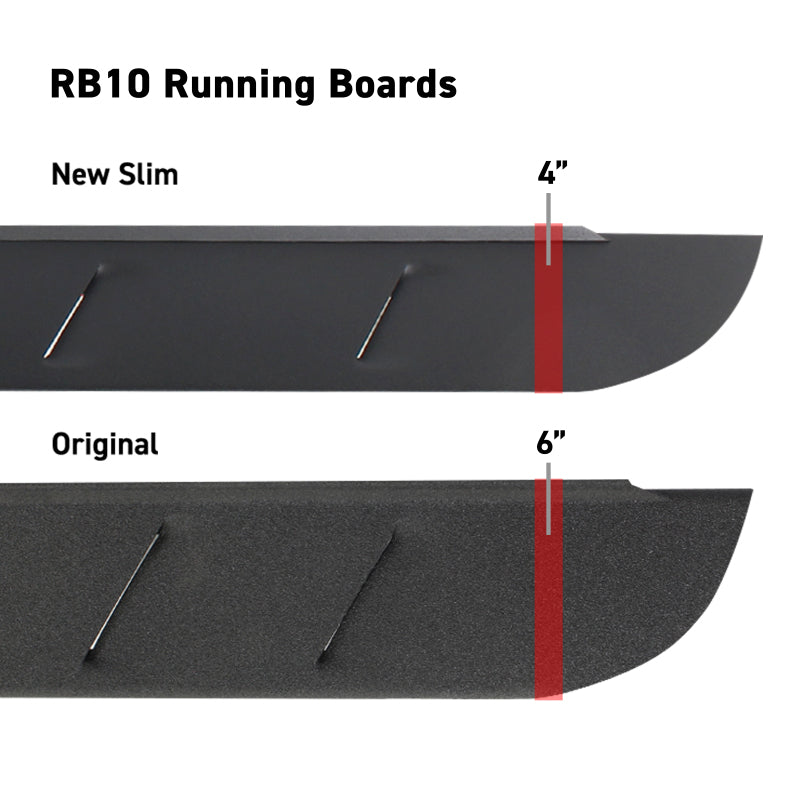 GOR RB10 Slim Running Boards - Go Rhino RB10 Slim Running Boards - Universal 80in. - Bedliner Coating