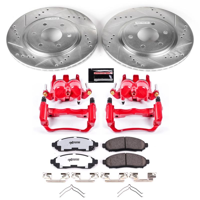 PSB Red Calipers - Power Stop 09-12 Suzuki Equator Front Z36 Truck & Tow Kit w/Cals