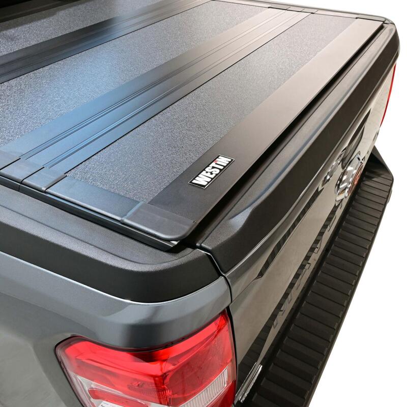 WES Hard Tri-Fold Tonneau Covers - Westin 22-26 Ford Maverick 4WD 4ft. 6in. Bed Hard Tri-Fold Tonneau Cover - Black