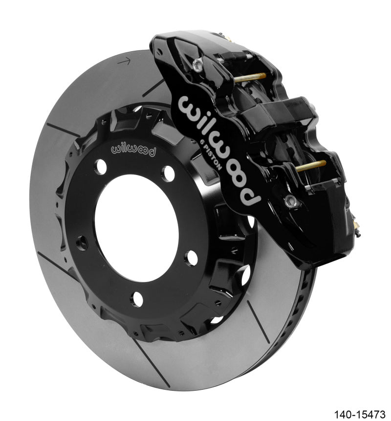 WIL Aero Brake Kit - Wilwood AERO6 Front Truck Kit 14.25in Black 2008-2015 Toyota Land Cruiser (J200) w/ Lines