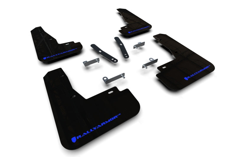 RAL UR Blk Flap/Blue Logo - Rally Armor 22-24 Kia EV6 Black UR Mud Flap Blue Logo
