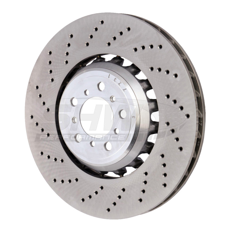 SHW Drilled Lightweight Rotors - SHW 19-21 BMW M2 Competition 3.0L w/o Ceramic Brakes Left Front Drilled LW Brake Rotor (34118072017)