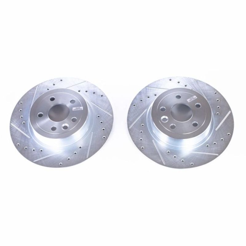 PSB Evolution Drill/Slot Rotor - Power Stop 16-18 Land Rover Range Rover Evoque Rear Evolution Drilled & Slotted Rotors - Pair