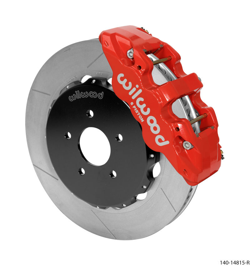 WIL Aero Brake Kit - Wilwood AERO6 Front Hat Kit 14.00 Red 03-09 Nissan 350Z w/Lines