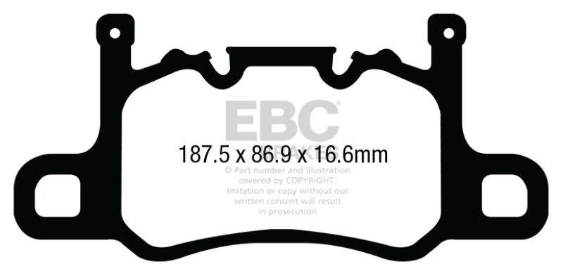 EBC Yellowstuff Brake Pad Sets - EBC 13-15 Porsche 911 (991) (Cast Iron Rotor only) 3.8 GT3 Yellowstuff Rear Brake Pads