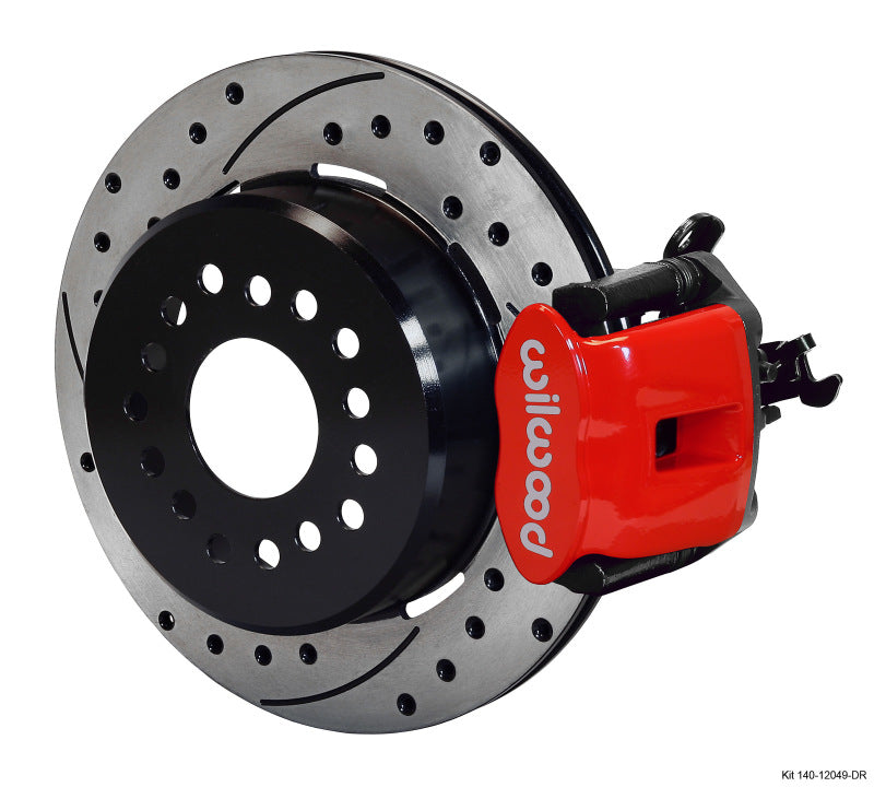 WIL Parking Brake Brake Kit - Wilwood Combination Parking Brake Rear Kit 12.19in Dia 0.81in Rotor Thickness - Red Drilled