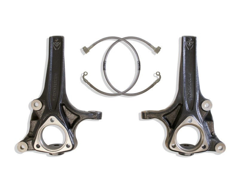 MXT Lift Spindles - MaxTrac 2019+ RAM 1500 2WD 4in Front Lift Spindles w/Extended DOT Compliant Brake Lines