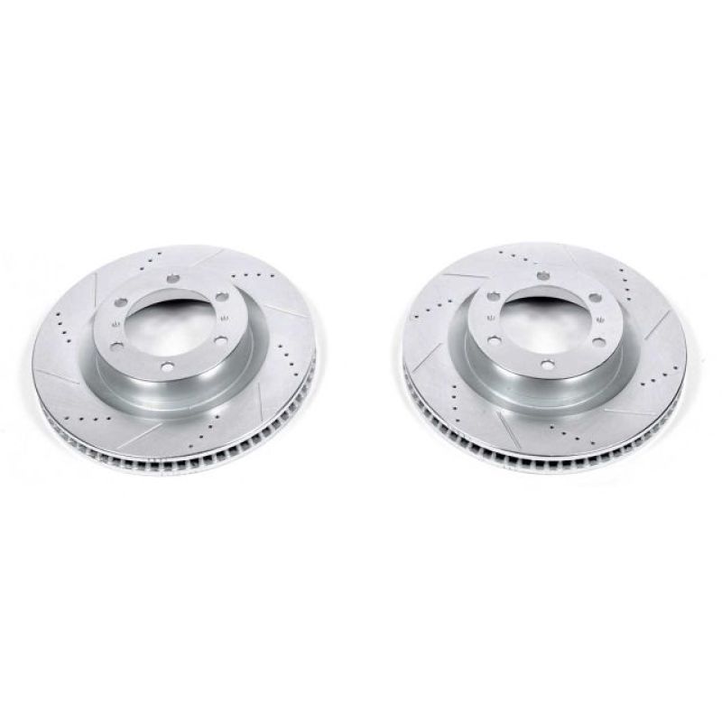 PSB Evolution Drill/Slot Rotor - Power Stop 10-24 Toyota 4Runner Front Evolution Drilled & Slotted Rotors - Pair